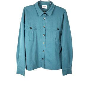 🔥Callahan Revolve Button Down Long Sleeve Teal Shacket Top